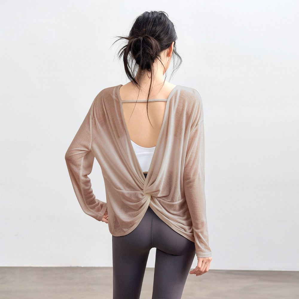 Yoga Fitness Training - Dames lichtgewicht yogashirt met lange mouwen,