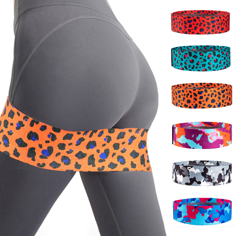 Yoga Fitness Resistance Band - Leopard Print Booty Bands, antislip weerstandsband
